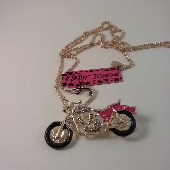 Betsey Johnson Red Motorcycle Neclace - Picture 3 of 4